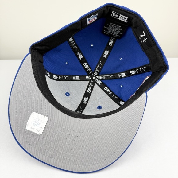 Buffalo Bills NWT Mens New Era 59FIFTY 7 1/4 Blue Cap Hat 60th Anniversary - Picture 6 of 9